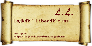 Lajkó Liberátusz névjegykártya